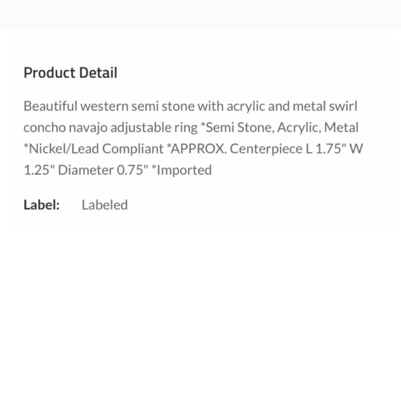 New boutique western turquoise adjustable ring - Picture 2 of 9